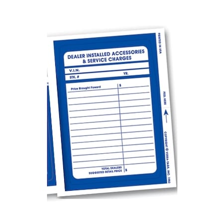 Asp Dealer Add On Sticker- Printed, 4 1/2" X 6", 250 Per Pack Pk 8270